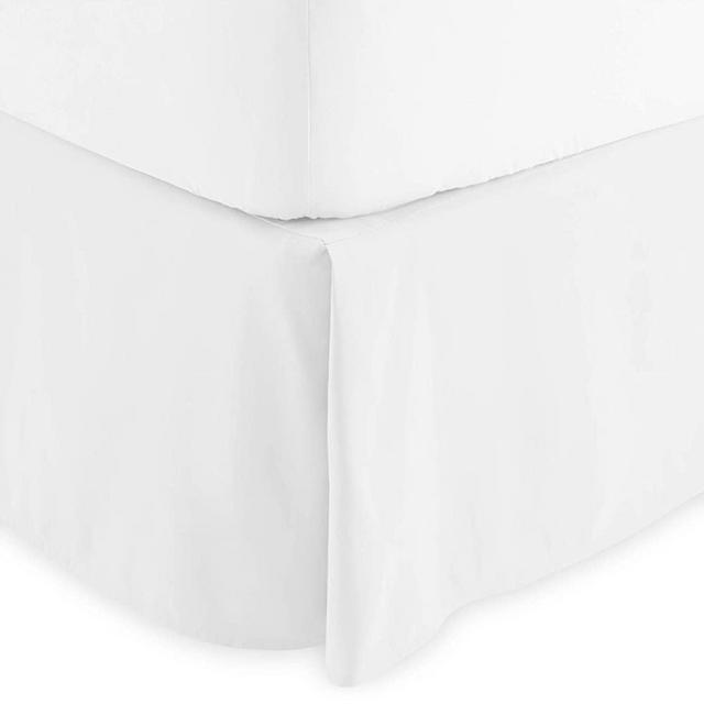 Bare Home Bed Skirt Double Brushed Premium Microfiber, 15-Inch Tailored Drop Pleated Dust Ruffle, 1800 Ultra-Soft, Shrink and Fade Resistant (King, White)