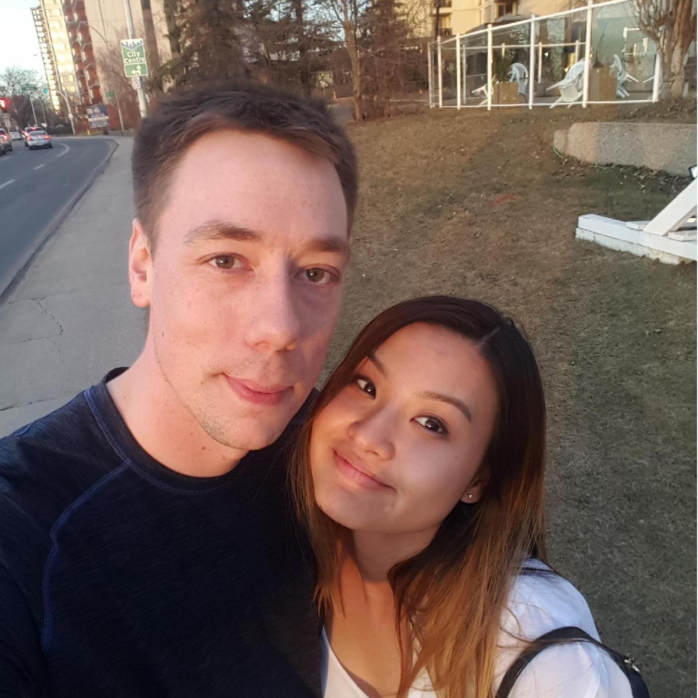 Our first selfie together. We went on a long walk around the Saskatchewan River and talked for hours.