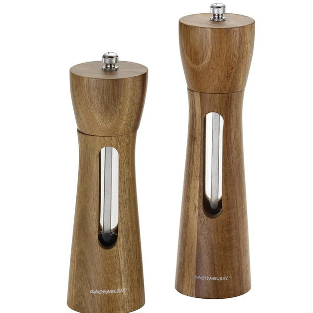 Rachael Ray Tools and Gadgets 2-Piece Acacia Salt and Pepper Grinder Set