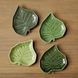 Palm Leaf Appetizer Plates, Set of 4