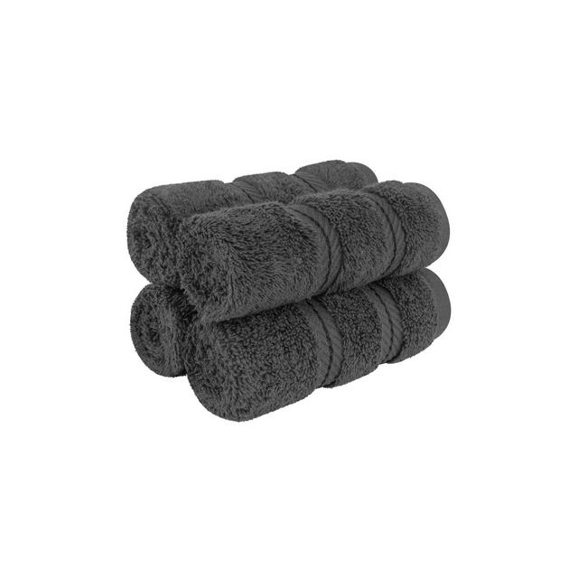 American Soft Linen 4 Pack Washcloth Set, 100% Cotton Washcloth Hand Face Towels for Bathroom and Kitchen, Dark Gray