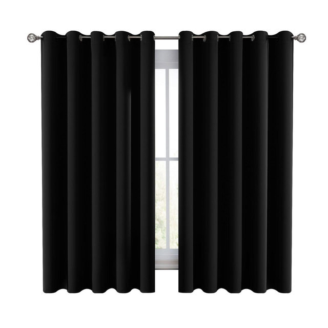 63-Inch Short Drop Window Blackout Curtains Thermal Grommet Curtains for Living Rooms - 52''x63''