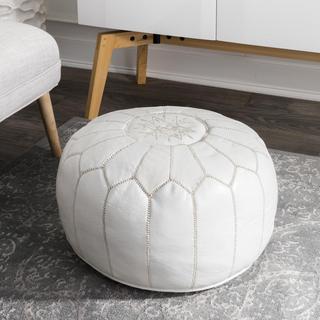 Moroccan Leather Ottoman