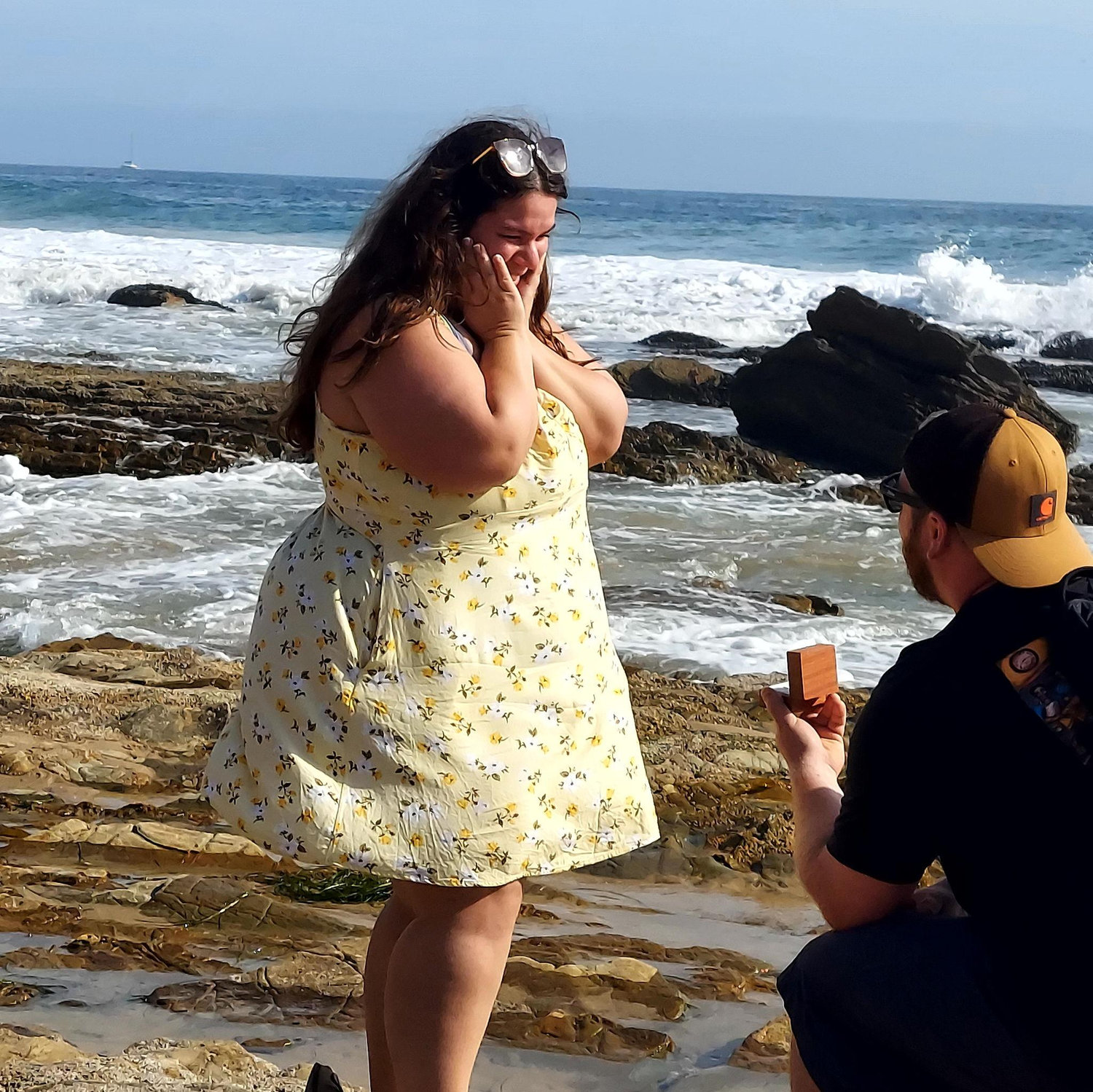 Bradley proposed on 5.11.2025 at Crystal Cove Beach in front of family. It was magical!