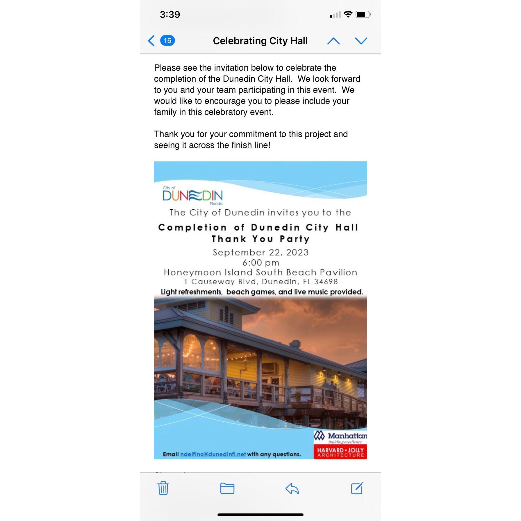 Josh sent Abby this screenshot to let her know about a (fake) work event on 9/22 so she would be dressed up for the proposal