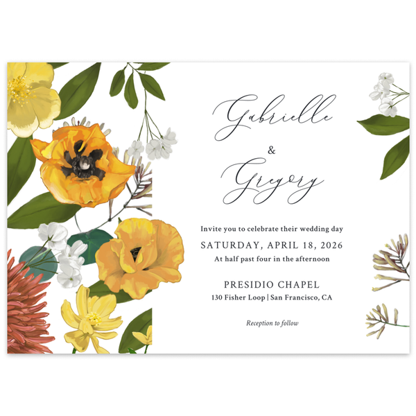 Blossom Landscape | Ebony | Zola Wedding Invitations