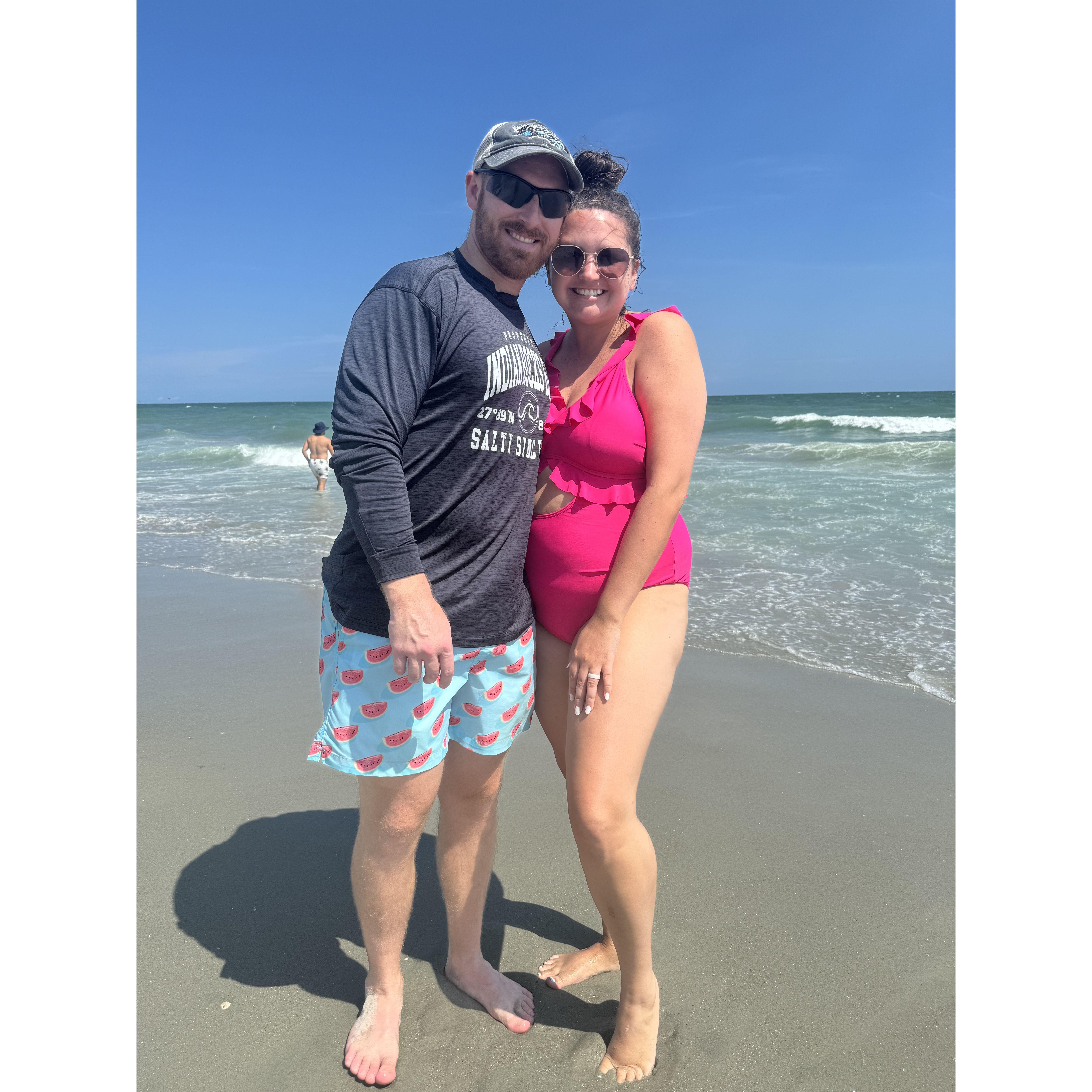 Coordinating our swimsuits in Myrtle Beach!