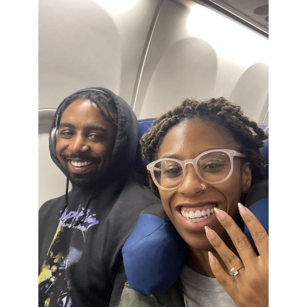 Another plane photo but this time its the engagement announcement on the flight to PR