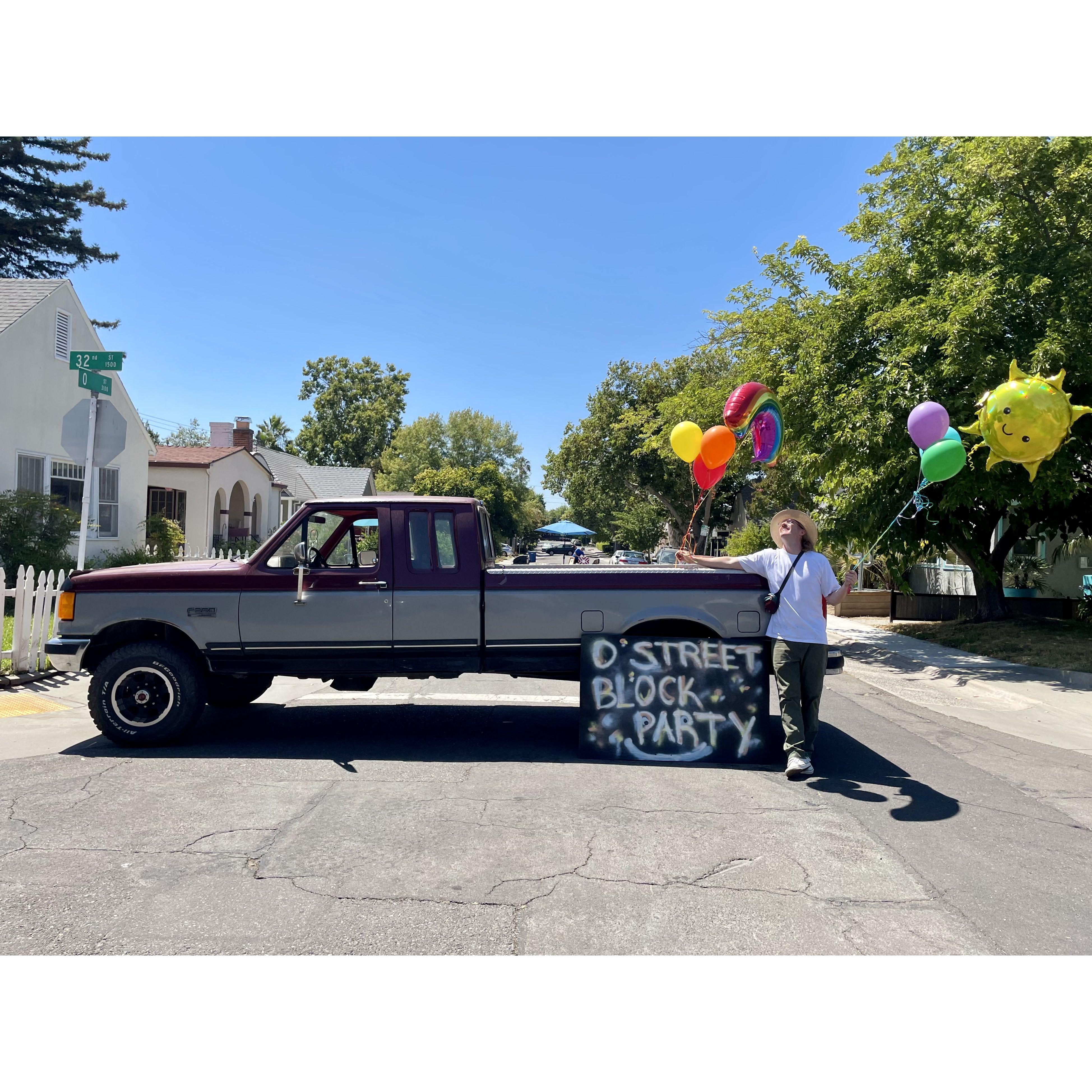 John throwing an all time hit of a block party.