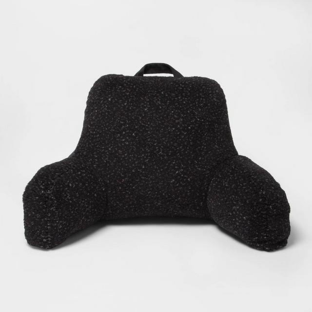 18"x22" Sherpa Bed Rest Washed Black - Room Essentials™