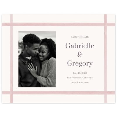 Dusty Peach, Pink Wedding Digital Save the Date - Harbor Photo
