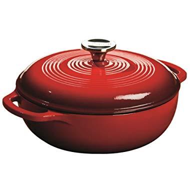 Lodge EC3D43 Enameled Cast Iron Dutch Oven, 3-Quart, Island Spice Red