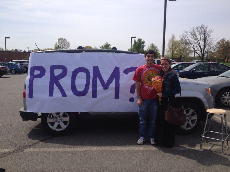Luke asked me to Senior Prom by playing his guitar and singing Crash Into Me by Dave Mathews Band but changed the lyrics to "Will you go to prom with me baby" and of course said yes! 
HVCHS - May 2014