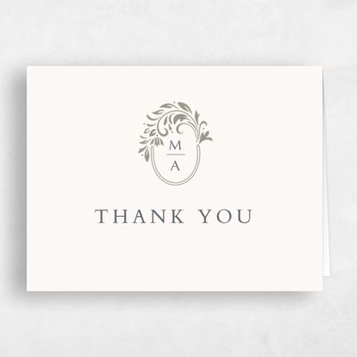 Light Khaki, Green Wedding Thank You - Palais Landscape