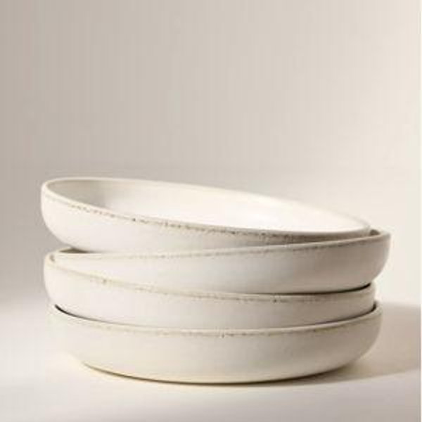The Jasper Portuguese Stoneware Pasta Bowls, Set of 4 (White)
