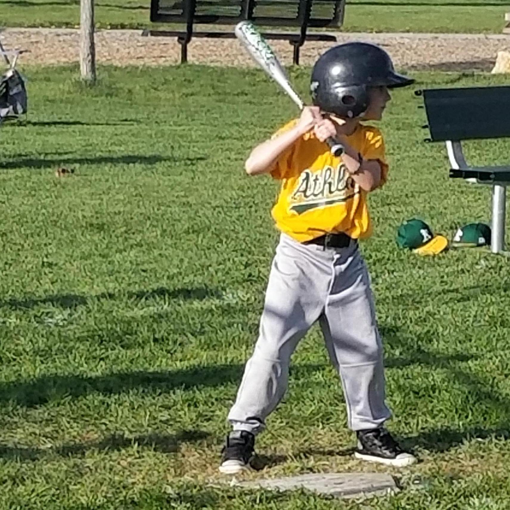 Russell playing baseball - 2018