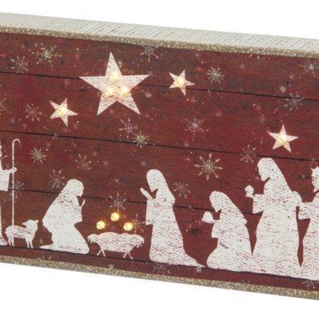 Primitives by Kathy Rustic Christmas Decorative-Signs, Nativity Scene
