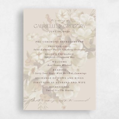 Multi-Colored Wedding Program - Canopy