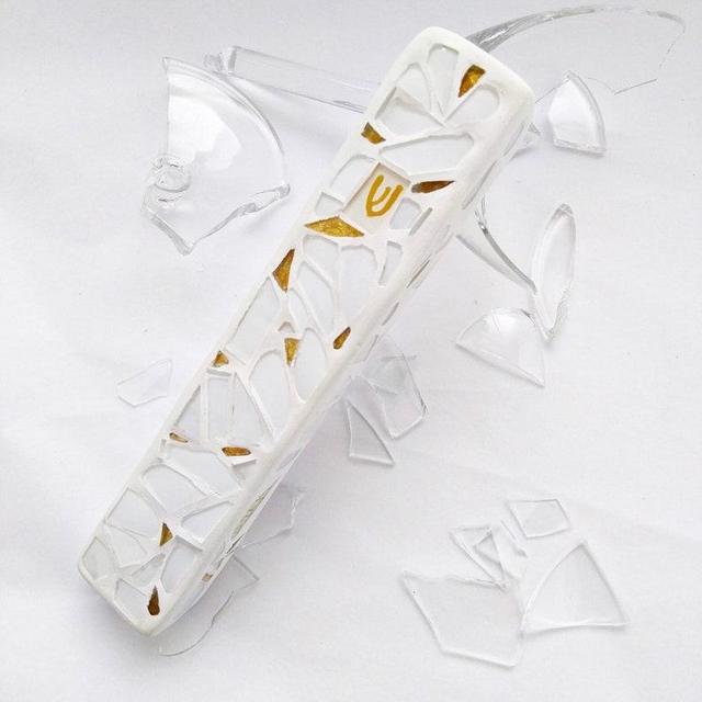 Mosaic Mezuzah With Chuppah Glass