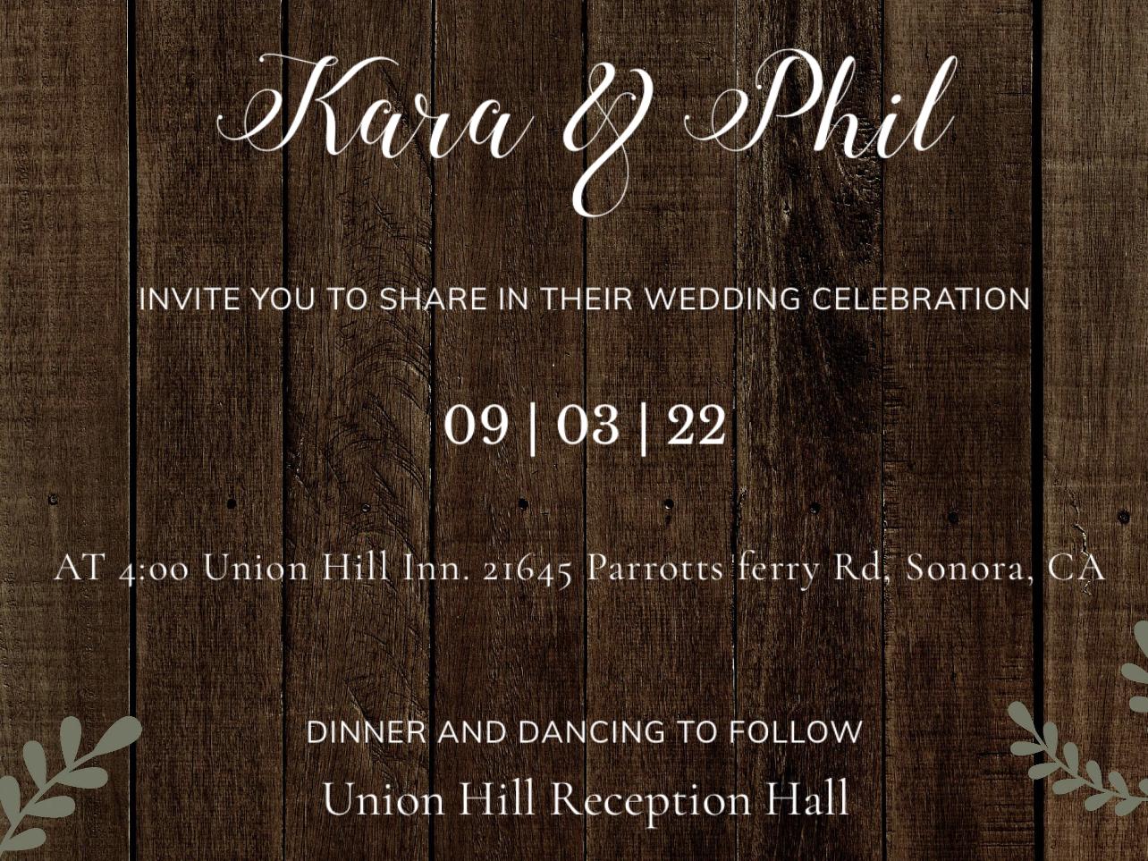 The Wedding Website of Kara Chavez and Phil Estenson