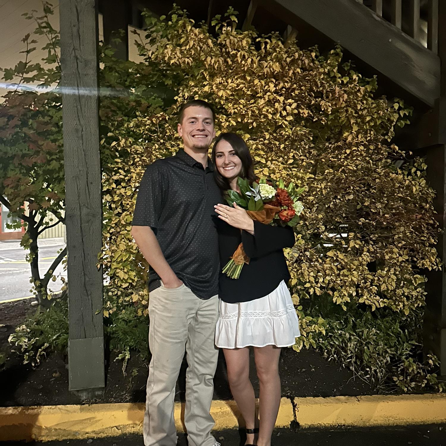 Engagement party with family and our 7 year anniversary