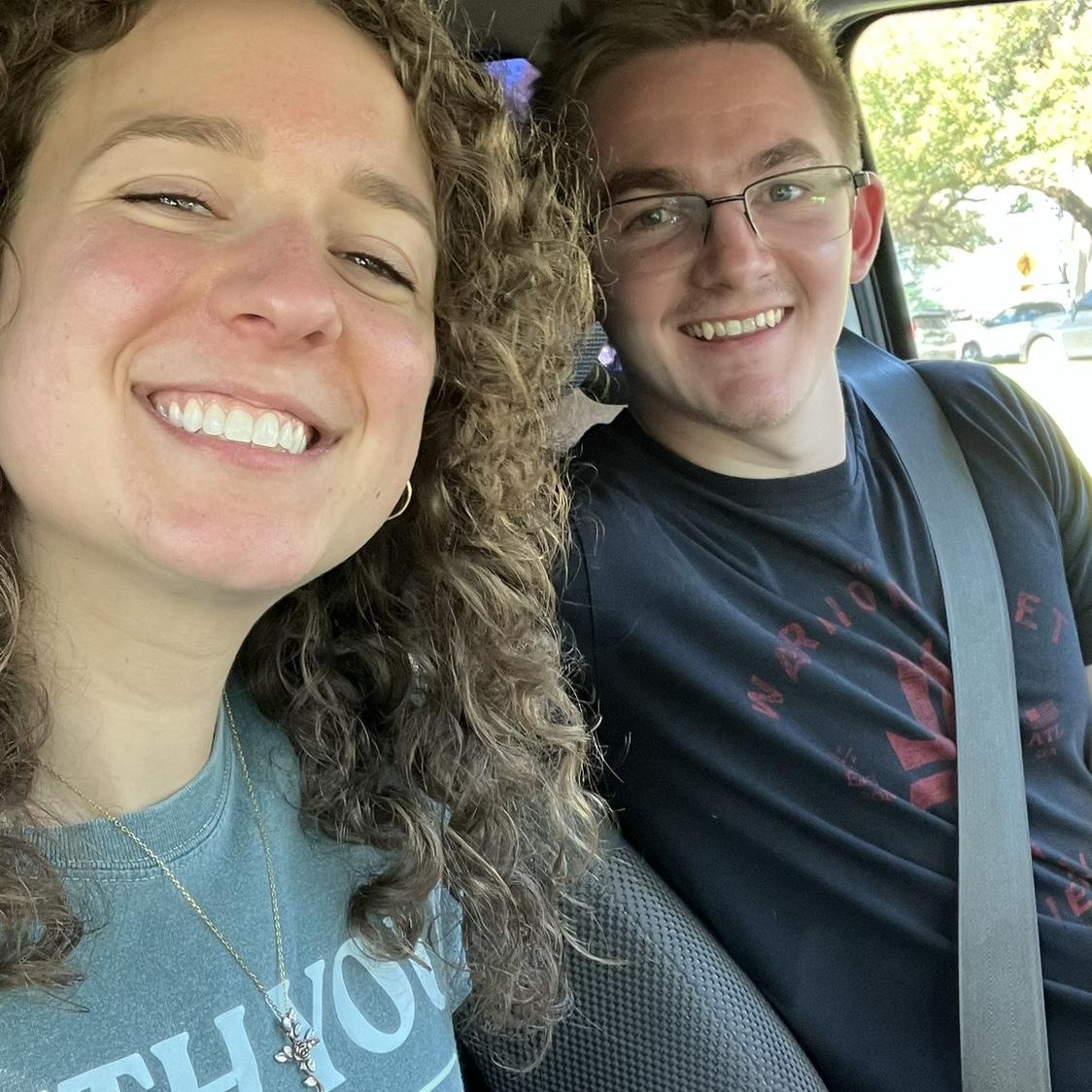 This couple drives together frequently. Claire thought Matt was looking a little extra good in this one.