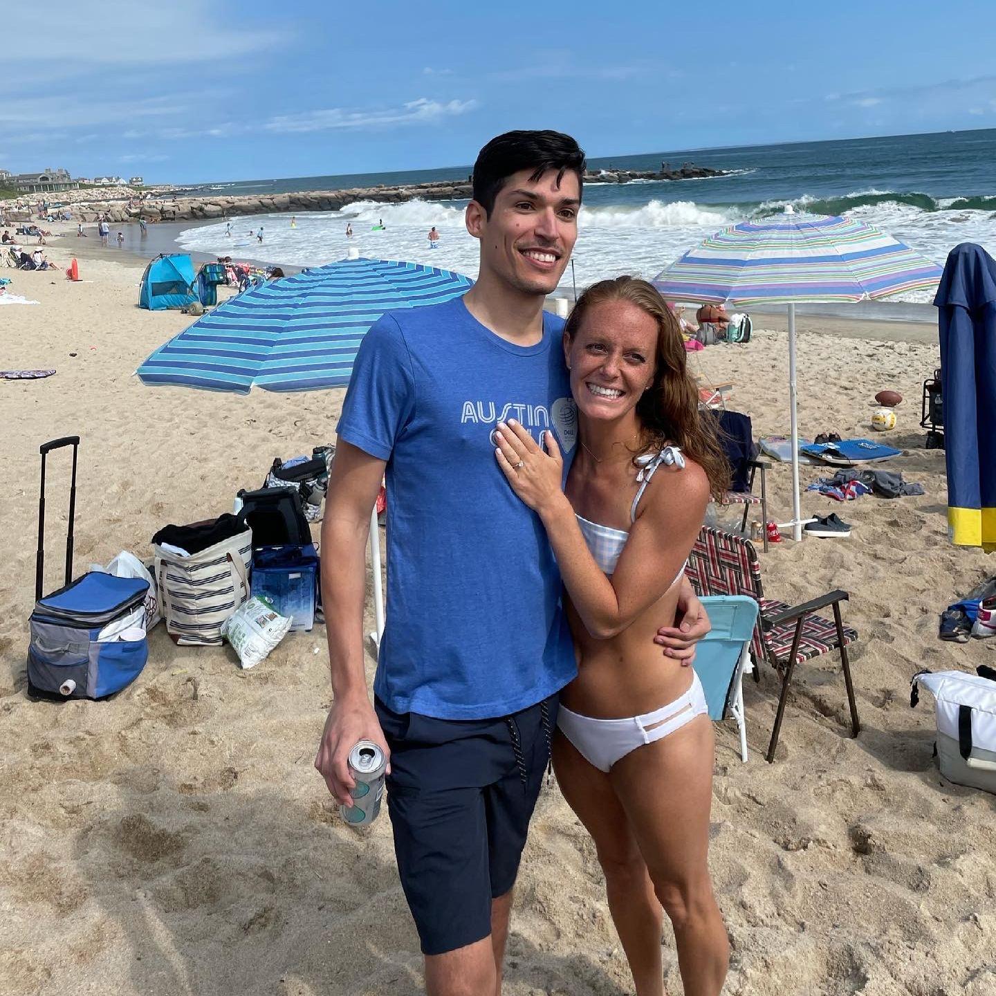 Right after Jake proposed on The Dunes' jetty!
