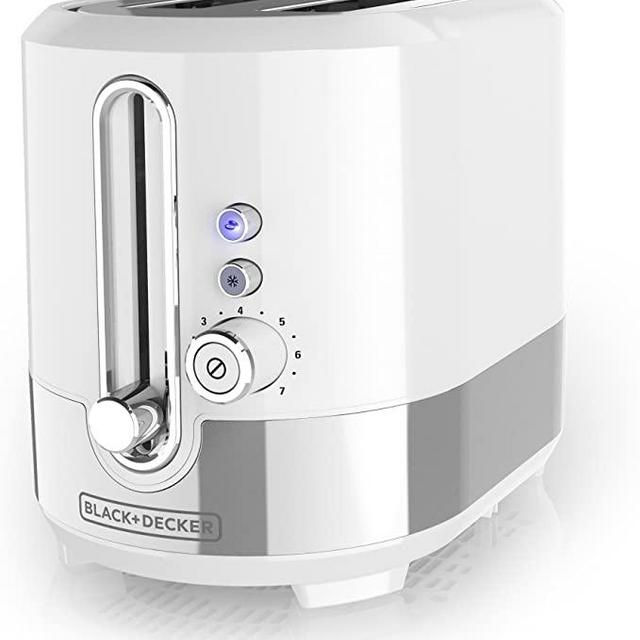 Black+Decker TR2200WSD 2 Slice Toaster with extra wide slots, Medium, White
