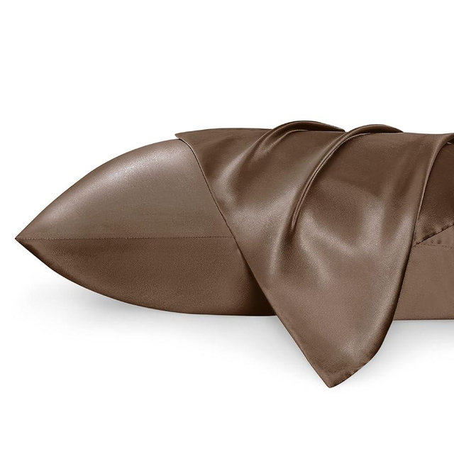 Bedsure Satin Pillowcase Standard Set of 2 - Beaver Fur Silky Pillow Cases for Hair and Skin 20x26 Inches, Pillow Covers with Envelope Closure, Similar to Silk Pillow Cases, Gifts for Women Men