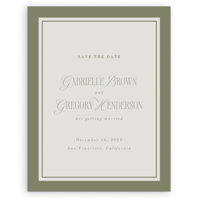 Khaki Green Wedding Digital Save the Date - Summit Portrait