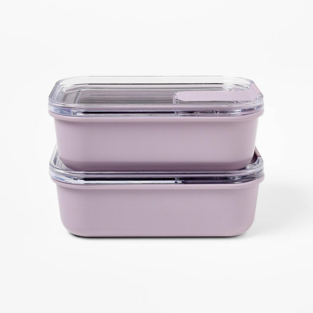 4pc 1c Meal Prep Food Storage Container Set Lavender - Figmint™