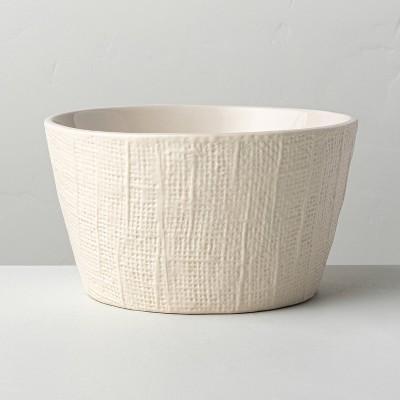 23oz Salt 3-Wick Large Textured Ceramic Candle - Hearth & Hand™ with Magnolia
