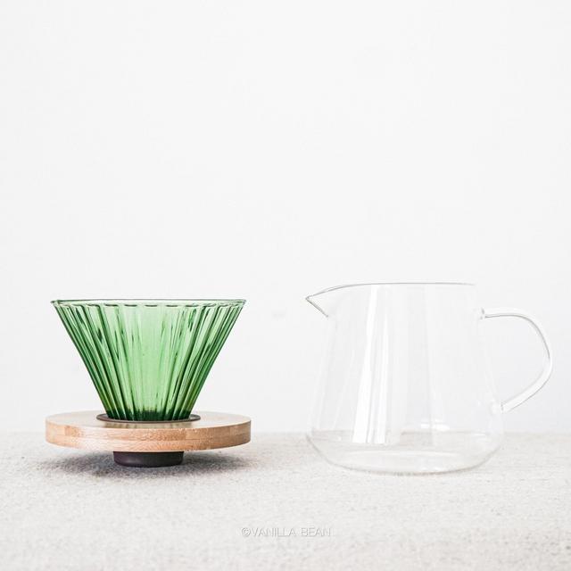 VANILLA BEAN | Green Pour Over Coffee Set Unique Coffee Dripper Coffee Dripper Coffee Maker Coffee Stand Premium Gift Set Coffee Carafe