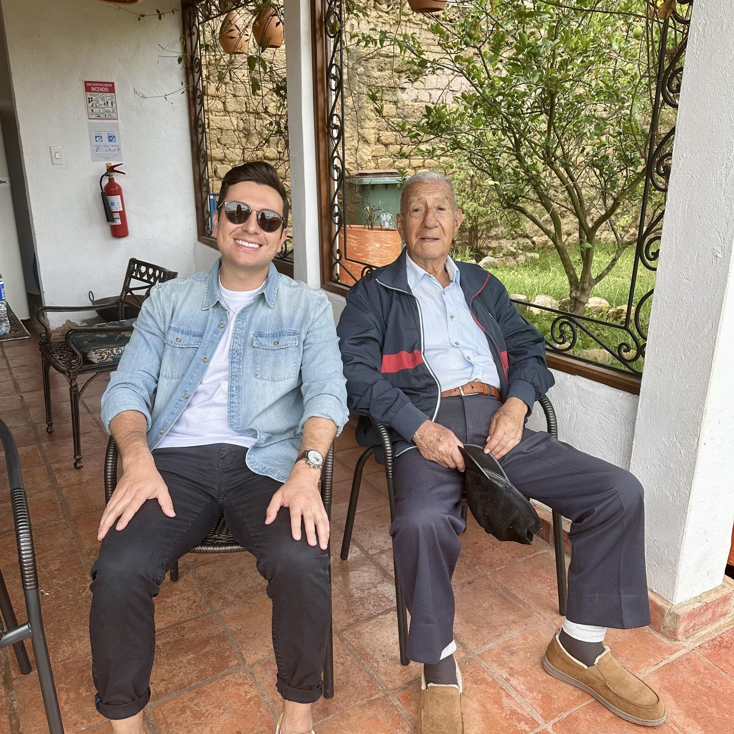Sebastian and his grandpa celebrating his 90th.