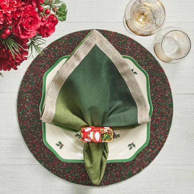 Kim Seybert Napkin Dip Dye Olive & Green