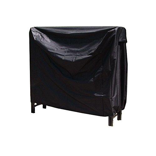 Sunnydaze 5-Foot Firewood Log Rack Cover - Weather-Resistant Outdoor Waterproof Heavy-Duty Wood Polyester Fabric Storage Cover with PVC Backing - Black