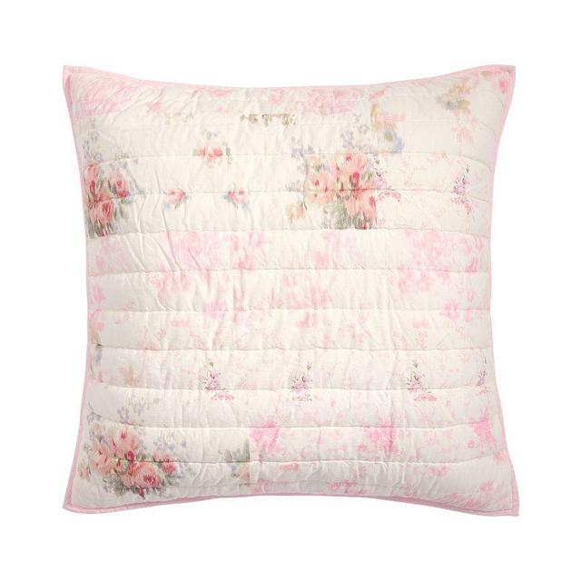 LoveShackFancy Floral Bow Patchwork Embroidered Quilted Sham, Multi, Euro