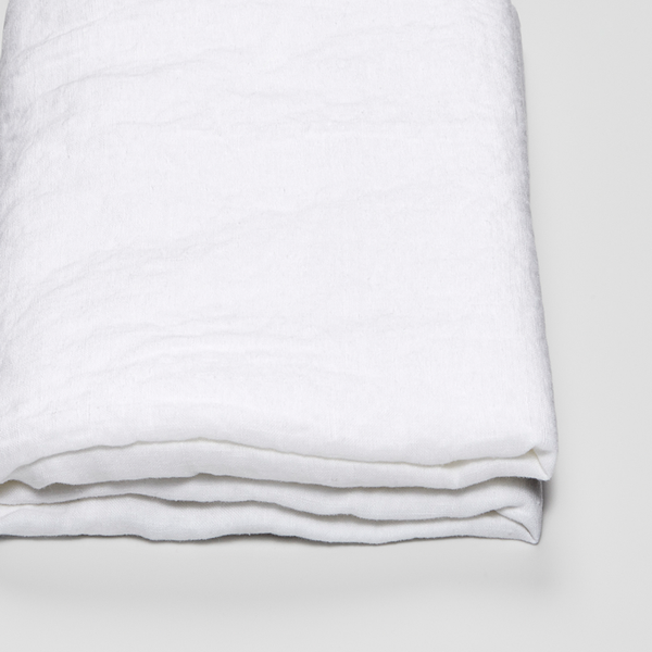 100% Linen Fitted Sheet in White (QUEEN)