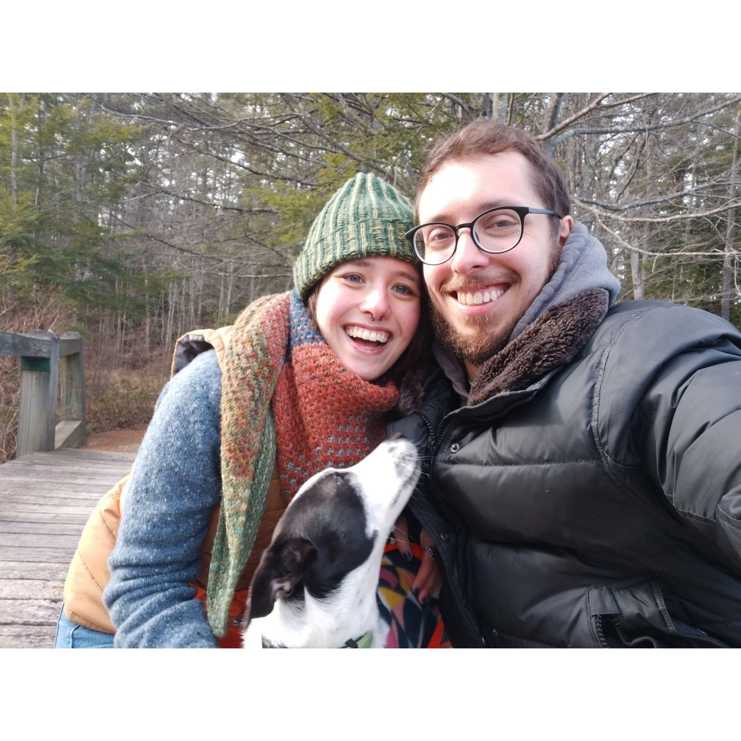 Exploring our wedding venue with our pup Ivy!