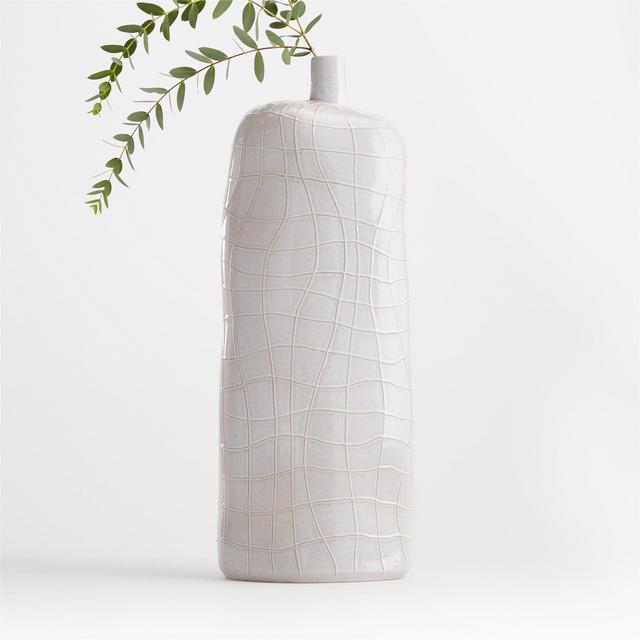 Ava White Textured Vase
