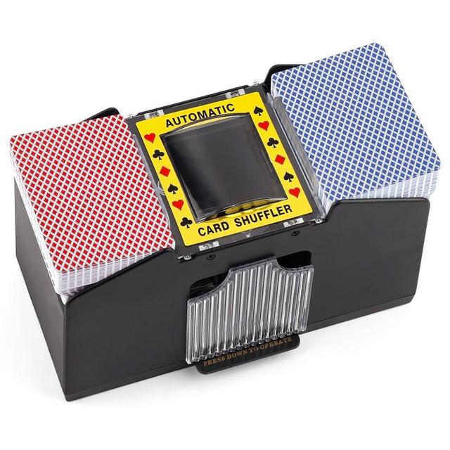 Homwom Automatic Card Shuffler of Playing Card, UNO, Texas Hold'em, Poker, Home Card Games, Blackjack, Battery Operated Electric Poker Shuffling Machine (1-4 Deck)