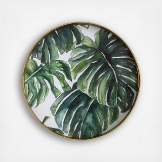 Decorative Tray with Green Leaves