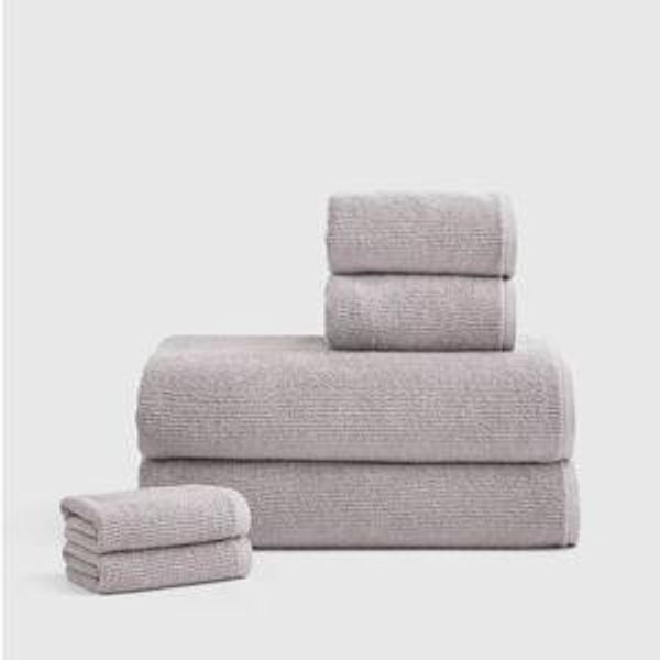 Turkish Ribbed Quick Dry Bath Sheet Bundle in Grey