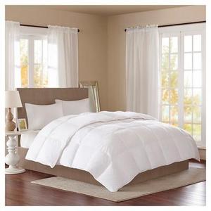 Cotton Sateen Down Comforter Level 2 300 Thread Count 3M Scotchgard (Full/Queen) White