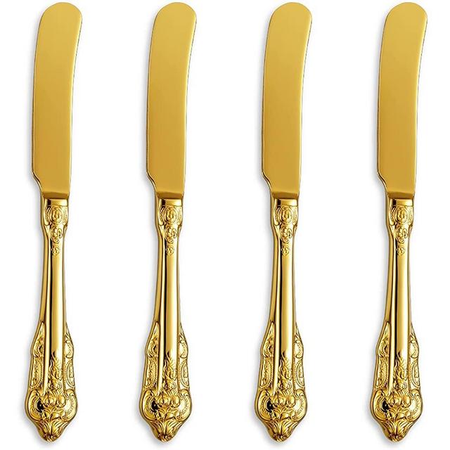 KEAWELL Gorgeous 6.9" Butter Spreader, 18/10 Stainless Steel, Set of 4, Gold Butter Knife