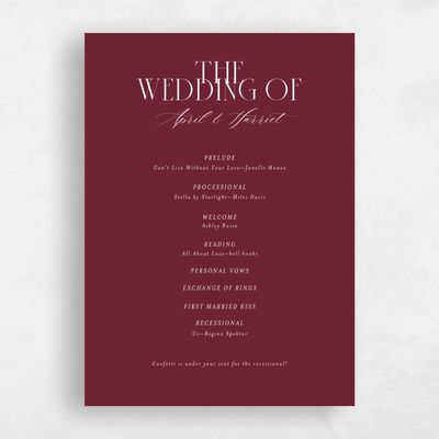 Wine, Red Wedding Program - Aion