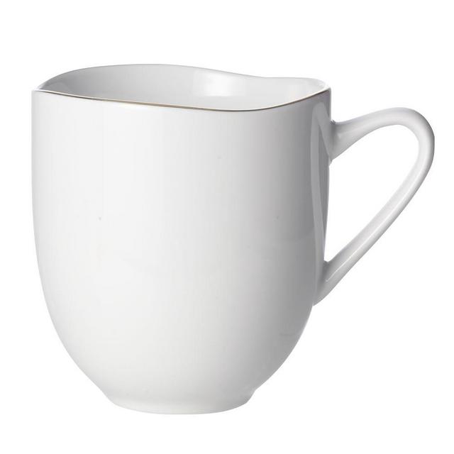 Organic Rimmed Dinnerware, Mug, Set of 4, Gold Rim