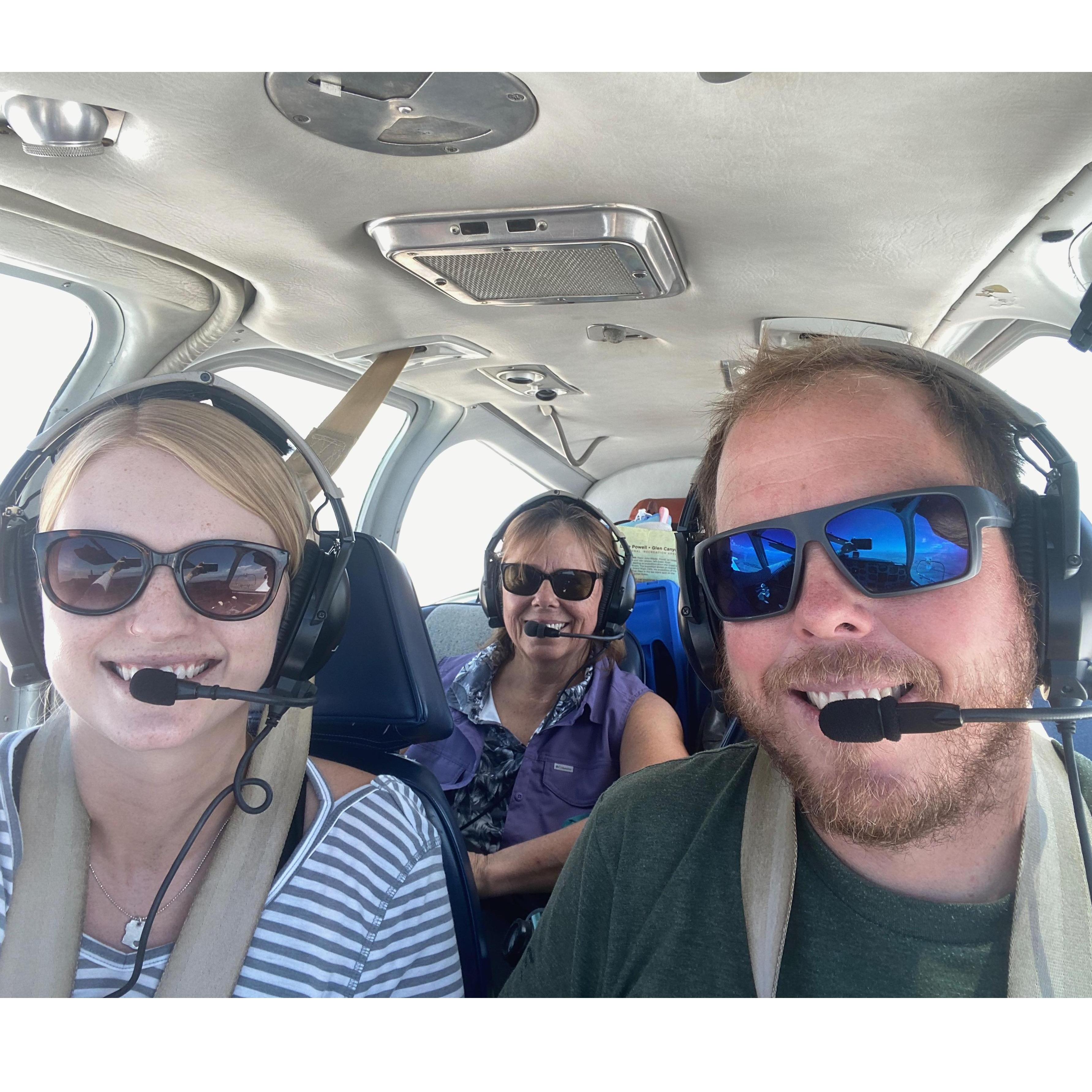 Our first flight with James's mom, Lori!