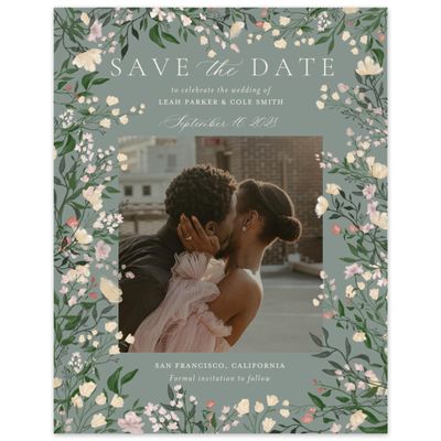 Deep Sage, Green Wedding Digital Save the Date - Melody Photo