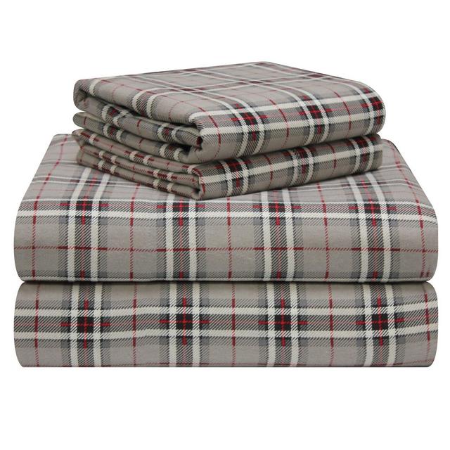 Davies Plaid 100% Cotton Flannel Sheet Set
